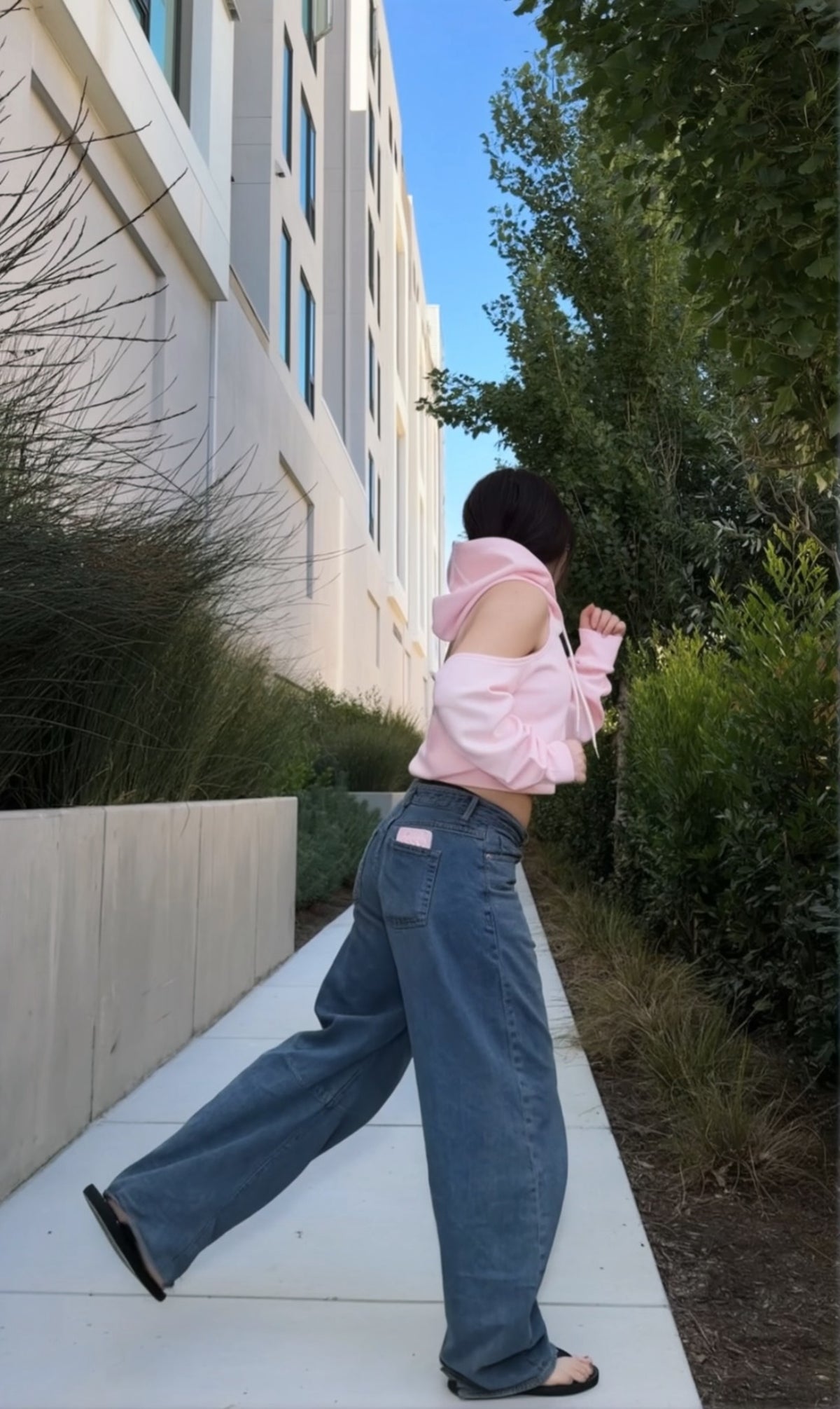 Turn Around | Open Back Hoodie | Blush Pink