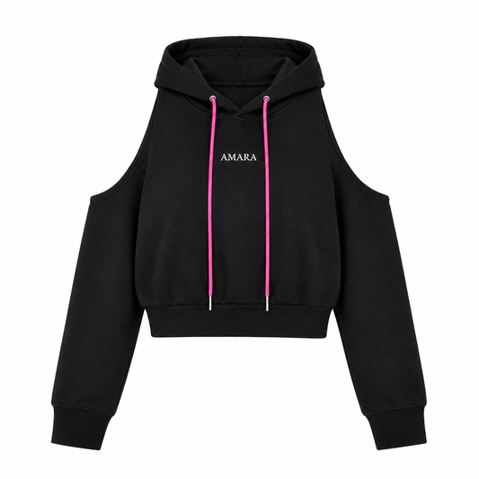 Turn Around | Open Back Hoodie | Black