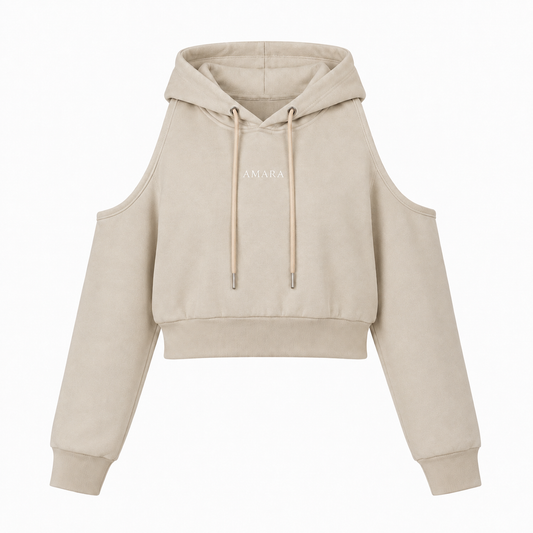 Turn Around | Open Back Hoodie | Oat Beige