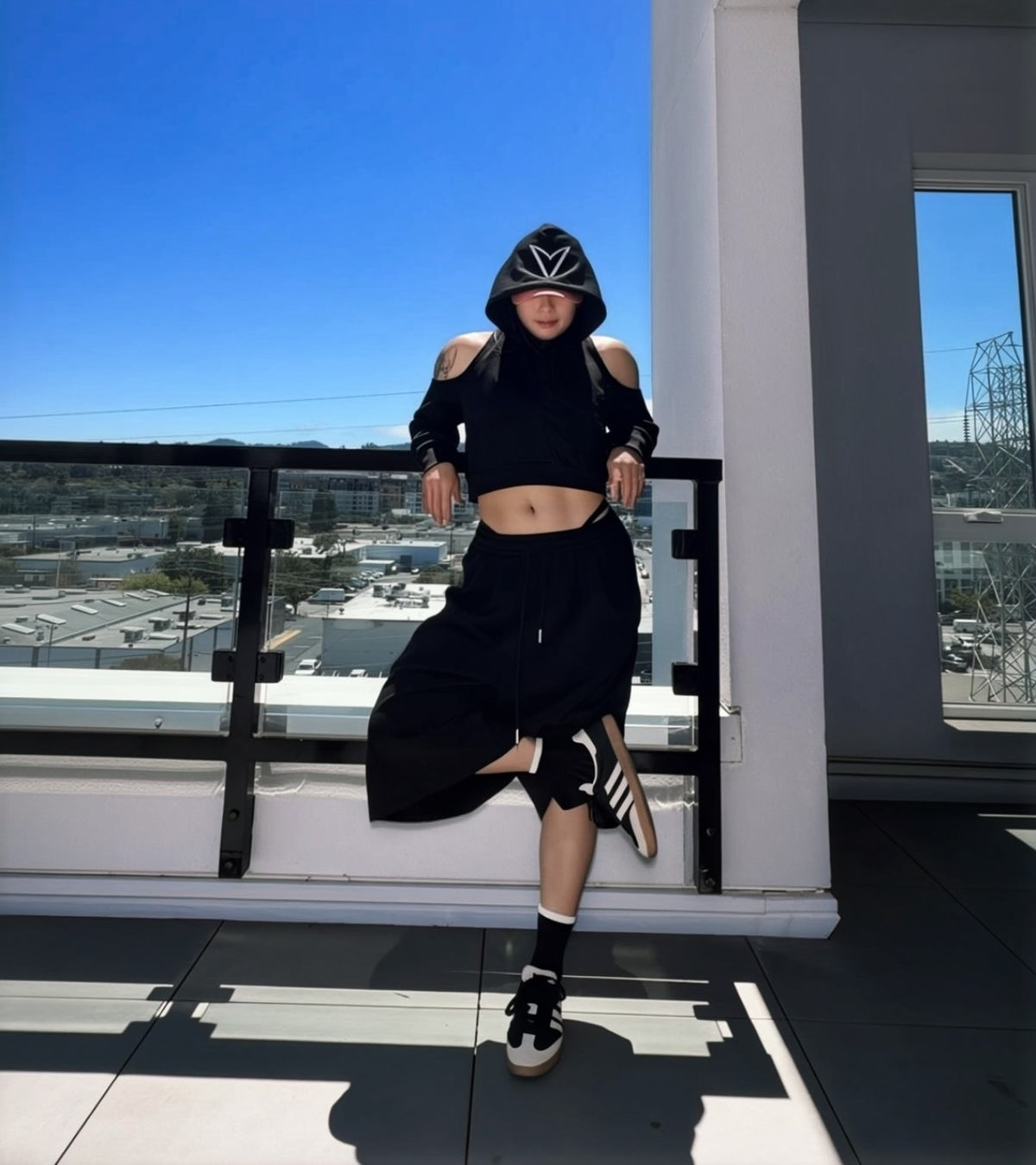 Turn Around | Open Back Hoodie | Black