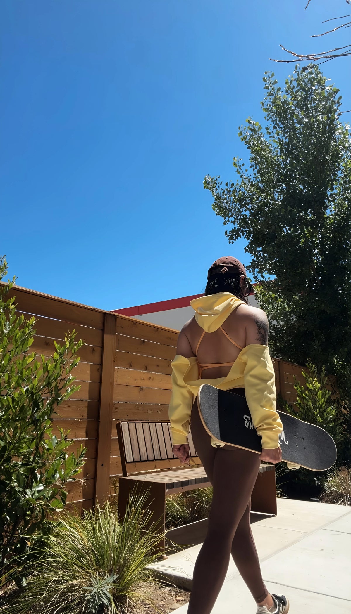 Turn Around | Open Back Hoodie | Sunshine Yellow